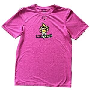 Party Animals EvoShield Primary Logo Pink Tech Tee T-Shirt Youth Large